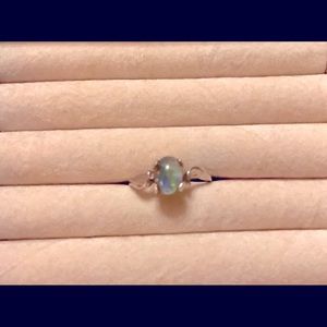 Opal sterling silver ring